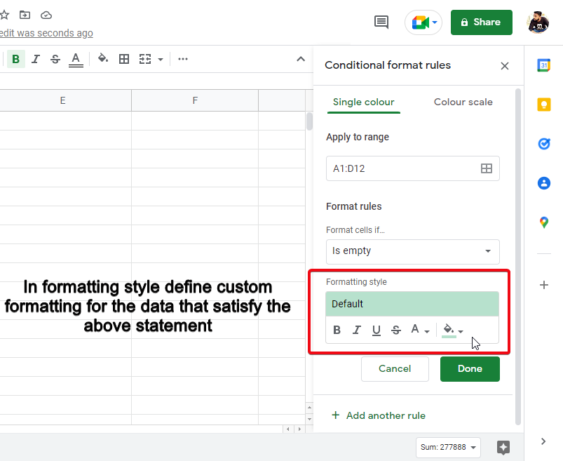 how to highlight a whole column and row in google sheets 7