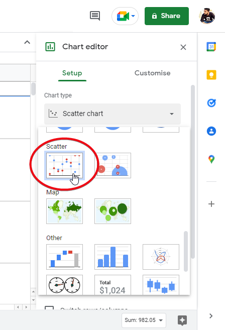 how to make a scatter plot in google sheets 24