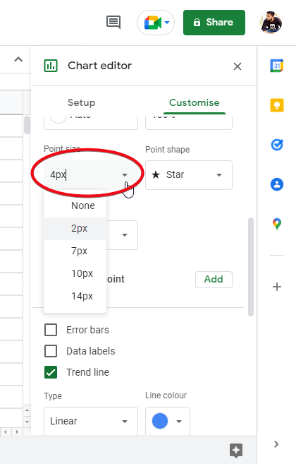 how to make a scatter plot in google sheets 40