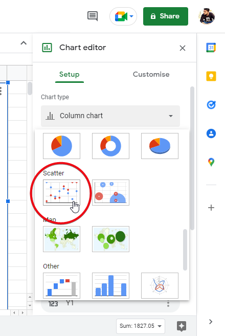 how to make a scatter plot in google sheets 44