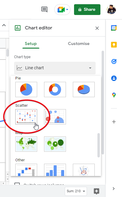 how to make a scatter plot in google sheets 5