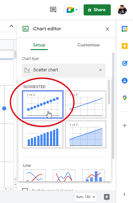 how to make a scatter plot in google sheets 9