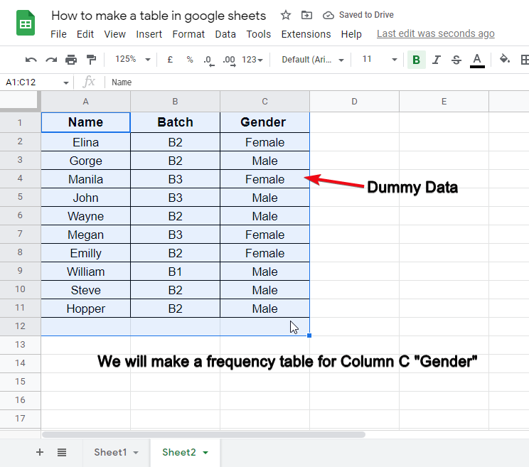 how to make a table in google sheets 14