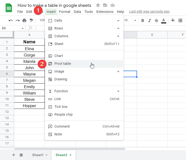 how to make a table in google sheets 15
