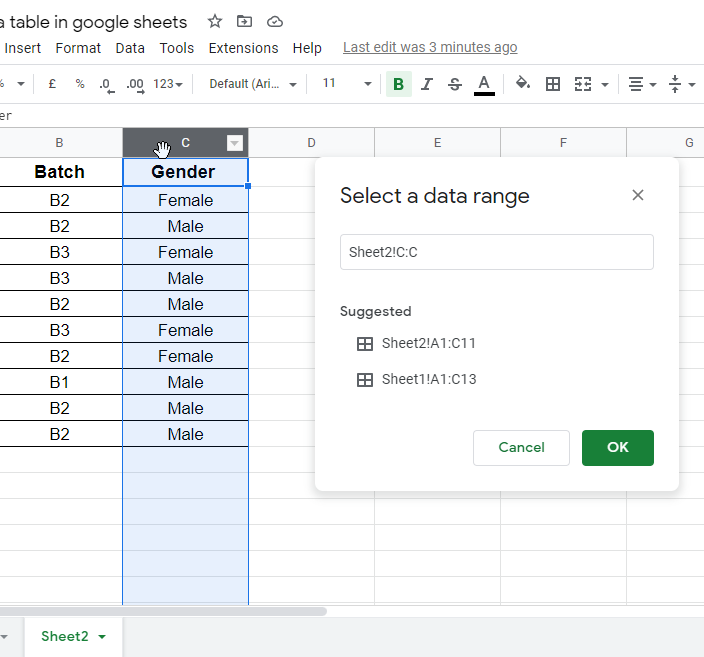 how to make a table in google sheets 17