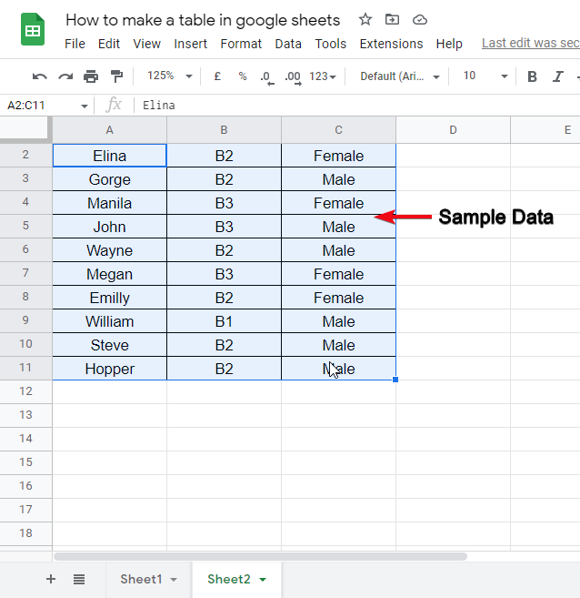 how to make a table in google sheets 25