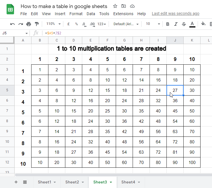 how to make a table in google sheets 44