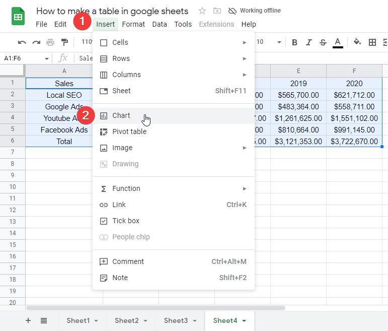 how to make a table in google sheets 47