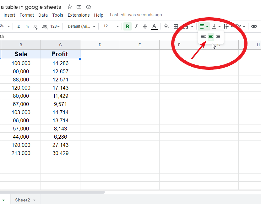 how to make a table in google sheets 7