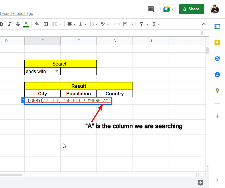 how to search in google sheets 14