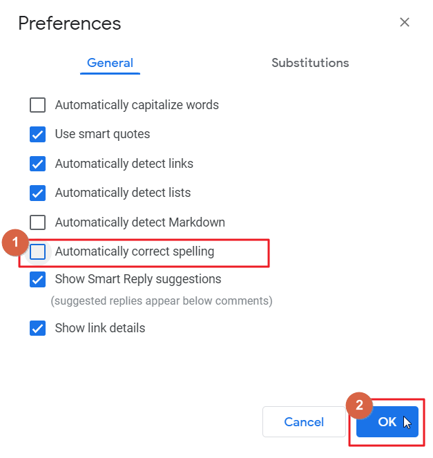 how to turn off and turn on autocorrect in google docs 4