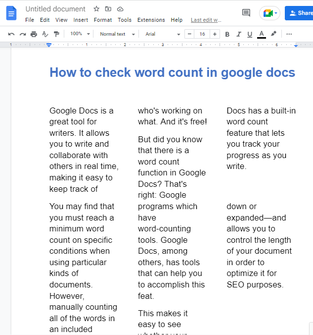 Google Docs Split Page in Half Horizontally 11