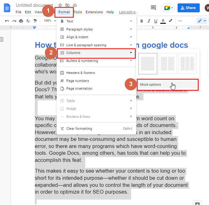Google Docs Split Page in Half Horizontally 9