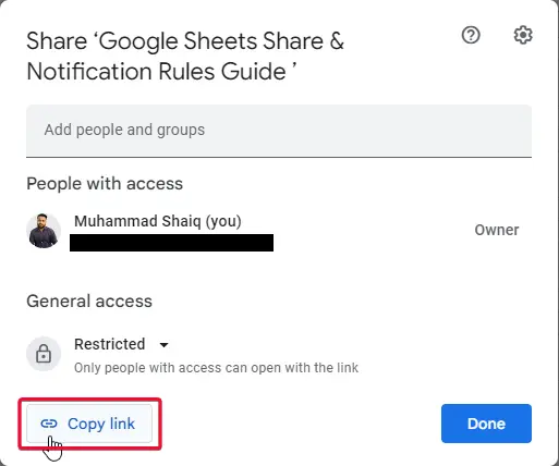 Google Sheets Share & Notification Rules Guide 6