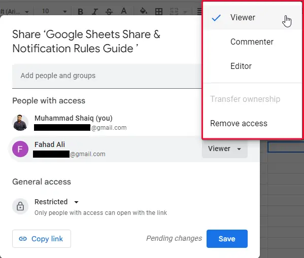 Google Sheets Share & Notification Rules Guide 19