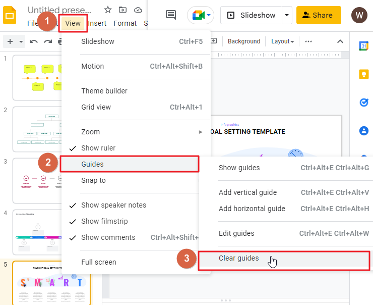 How to Delete Guides in Google Slides 2