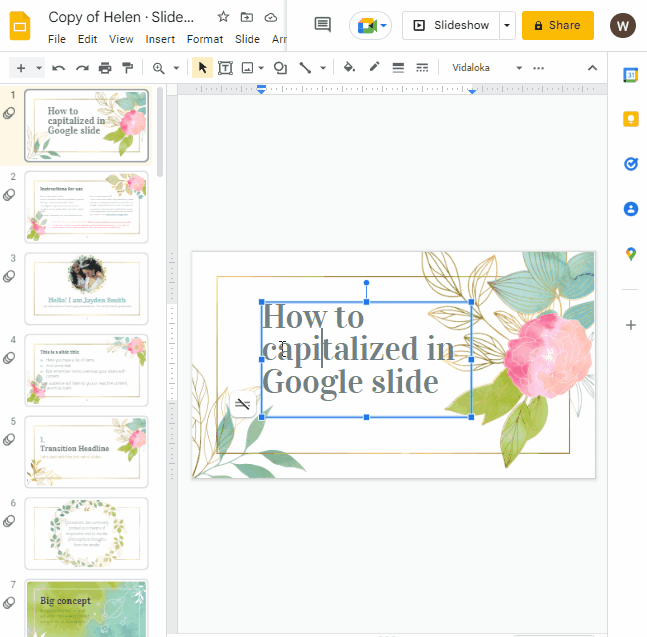 How to Make Everything Capitalized in Google Slides 1