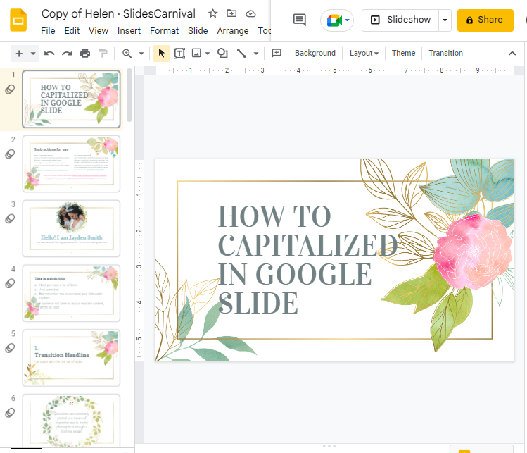How to Make Everything Capitalized in Google Slides 3