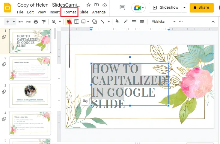 How to Make Everything Capitalized in Google Slides 4