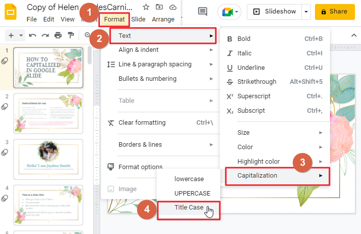 How to Make Everything Capitalized in Google Slides 5