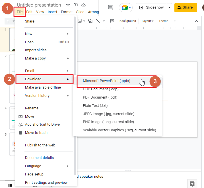 How to convert google slides to PowerPoint 2