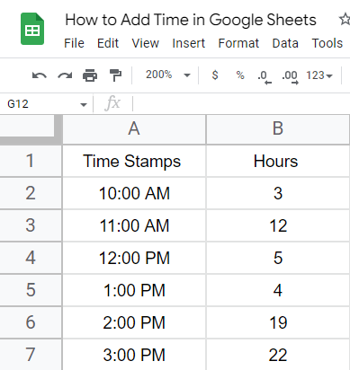 how to Add Time in Google Sheets 2