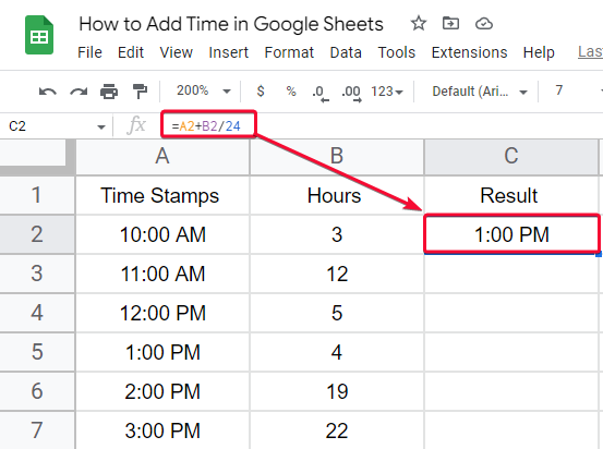how to Add Time in Google Sheets 6