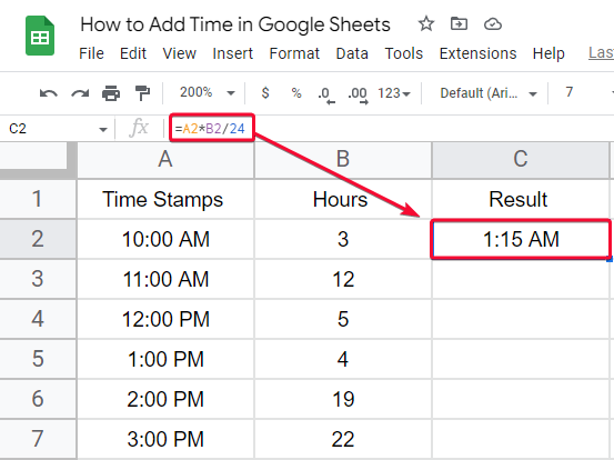 how to Add Time in Google Sheets 10