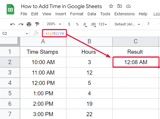 how to Add Time in Google Sheets 12