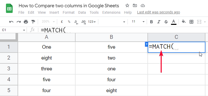 how to Compare two columns in Google Sheets 20