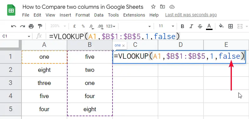how to Compare two columns in Google Sheets 29