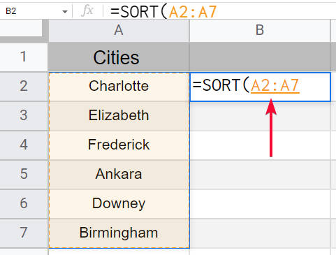how to Flip or reverse data order in Google Sheets 7
