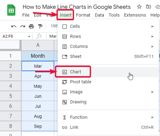 how to Make Line Charts in Google Sheets 15