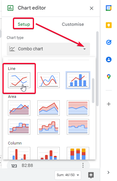 how to Make Line Charts in Google Sheets 16