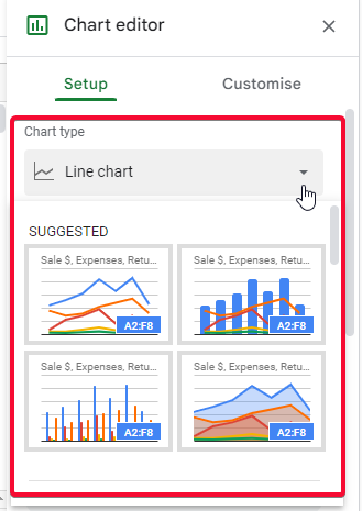 how to Make Line Charts in Google Sheets 24