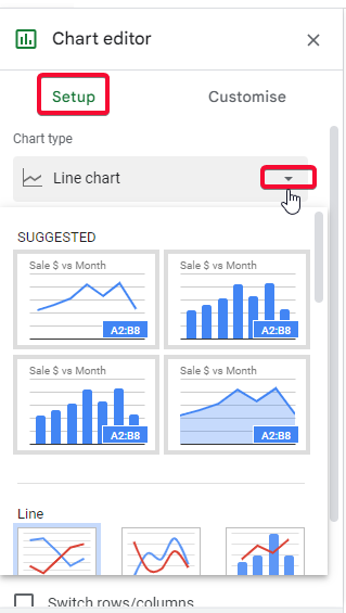 how to Make Line Charts in Google Sheets 8