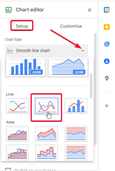 how to Make Line Charts in Google Sheets 9