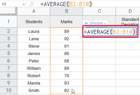 how to Make a Bell Curve in Google Sheets 4
