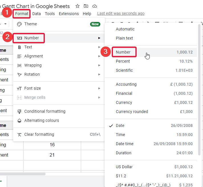 how to Make a Gantt Chart in Google Sheets 13