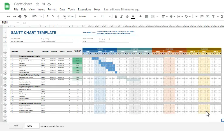 how to Make a Gantt Chart in Google Sheets 38