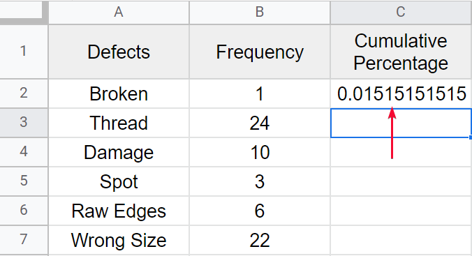 how to Make a Pareto Chart in Google Sheets 7