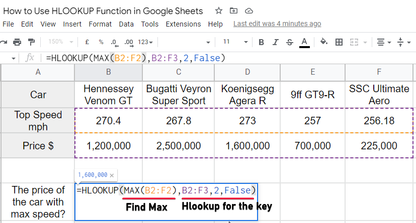 how to Use HLOOKUP Function in Google Sheets 17