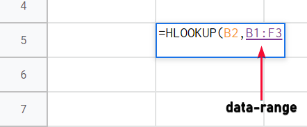how to Use HLOOKUP Function in Google Sheets 4