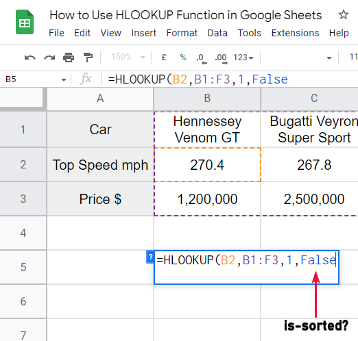 how to Use HLOOKUP Function in Google Sheets 6