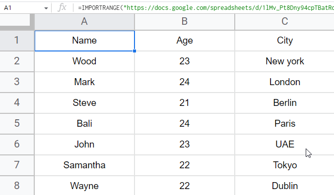 how to Use IMPORTRANGE Function in Google Sheets 16