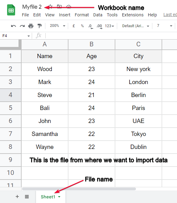 how to Use IMPORTRANGE Function in Google Sheets 4