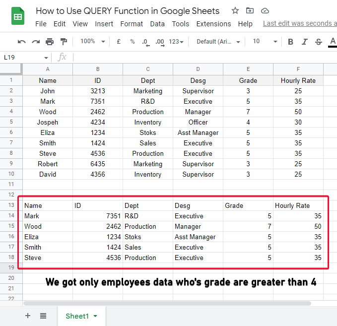 how to Use QUERY Function in Google Sheets 24
