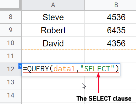 how to Use QUERY Function in Google Sheets 7
