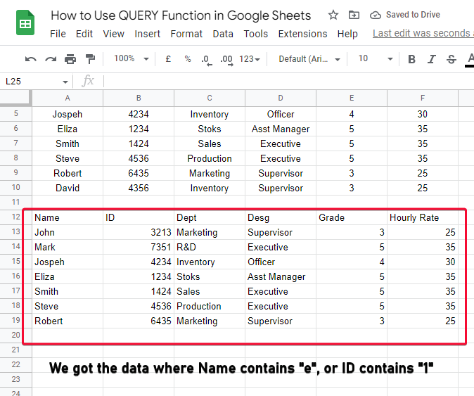 how to Use QUERY Function in Google Sheets 28