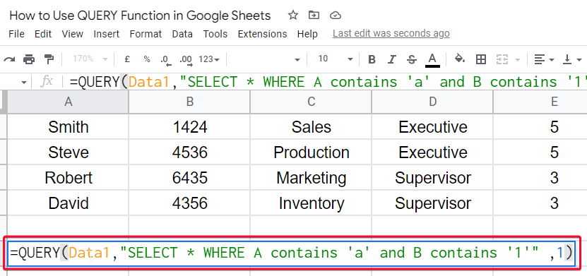 how to Use QUERY Function in Google Sheets 29